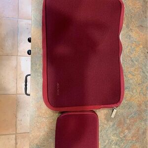 Red Laptop Sleeve and Accessory Pouch